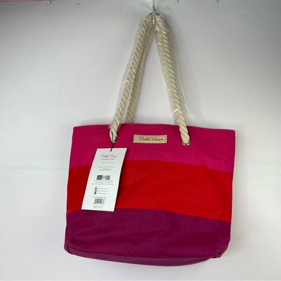 Porto Vino canvas tote insulated compartment NWT - Picture 6 of 16